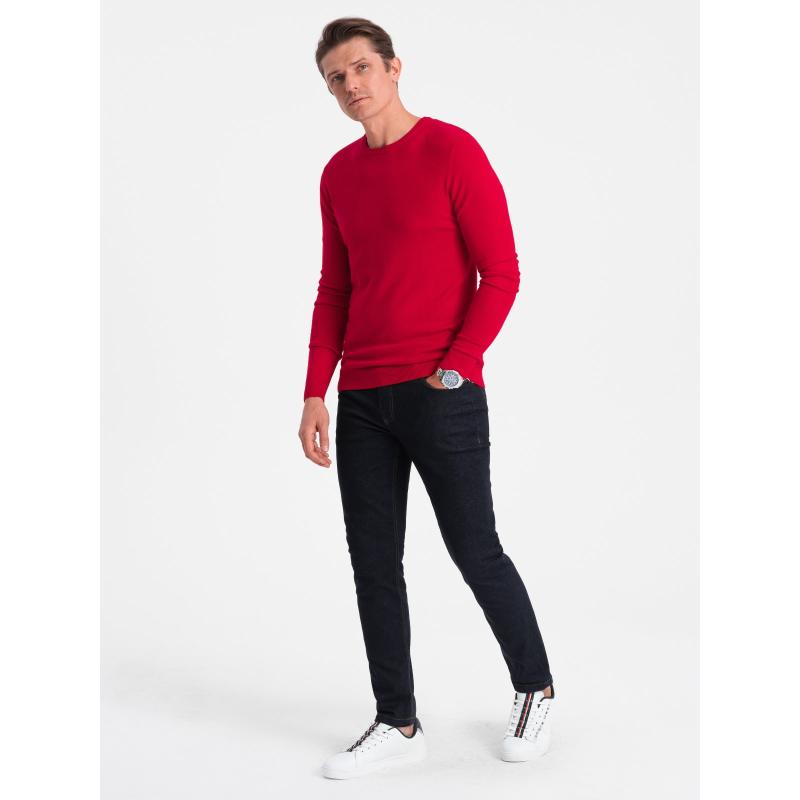 Férfi kerek nyakú pulóver V5 OM-SWBS-0106 piros