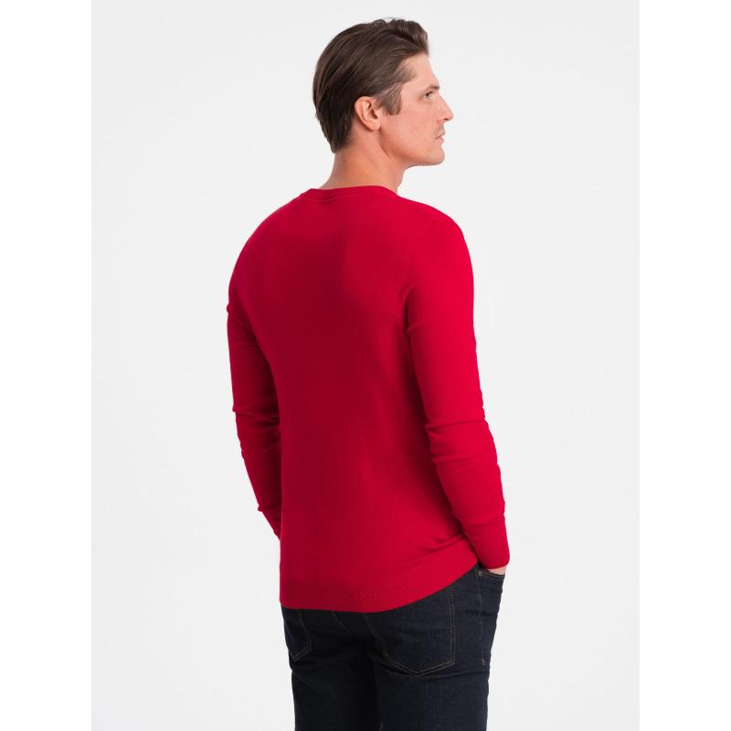 Férfi kerek nyakú pulóver V5 OM-SWBS-0106 piros