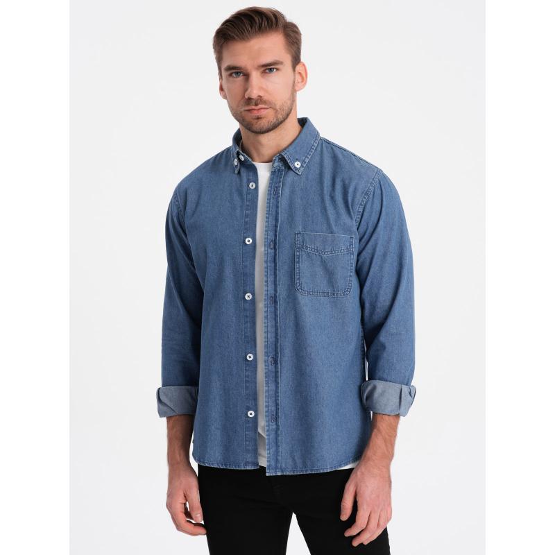 Klasická pánská džínová košile SLIM modrá