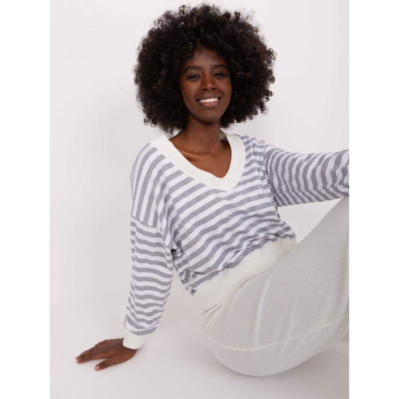 Dámský komplet s krátkou halenkou BIMA šedo-růžový 