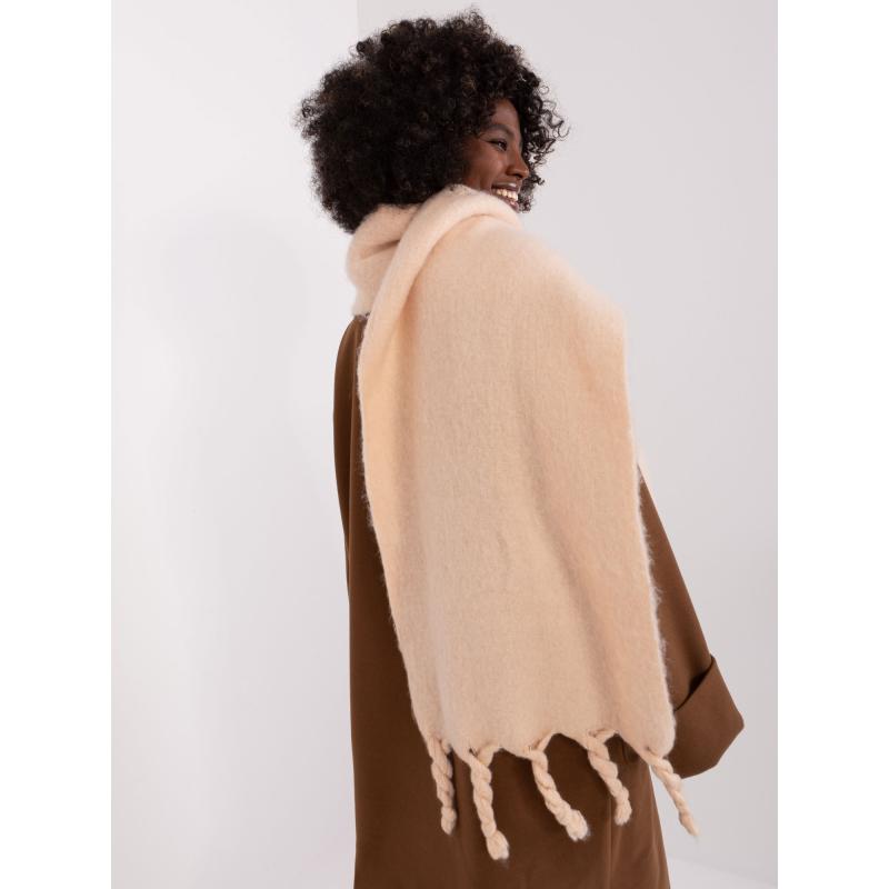 Női sál rojtokkal KIPA bézs színű