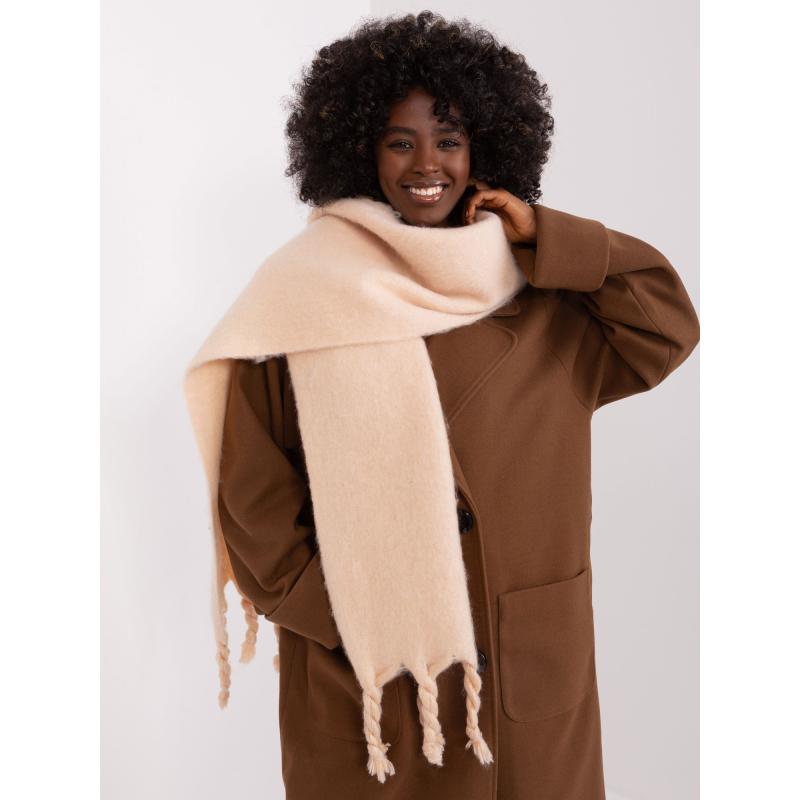 Női sál rojtokkal KIPA bézs színű