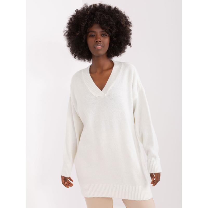Dámský svetr s výstřihem do V XIM ecru