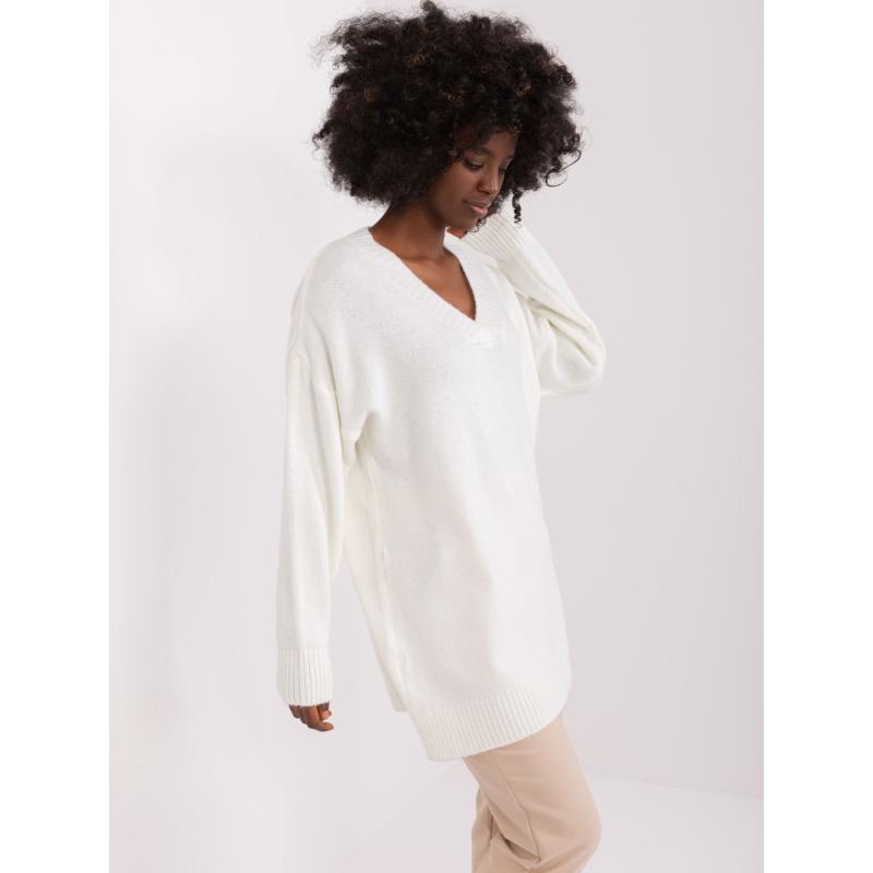 Dámský svetr s výstřihem do V XIM ecru