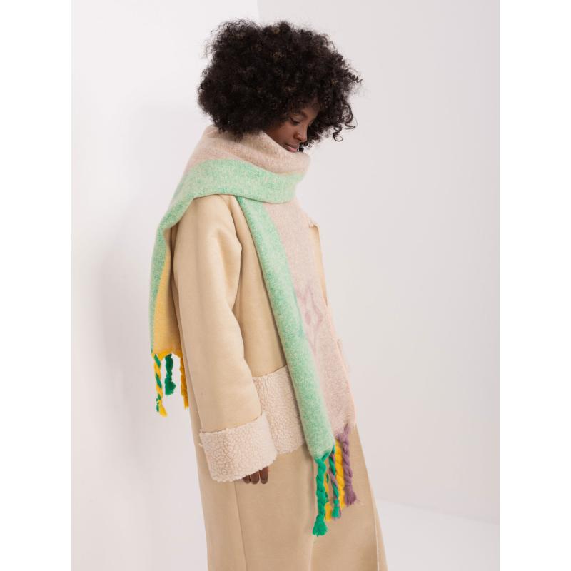 Női téli mintás sál PAT bézs színű