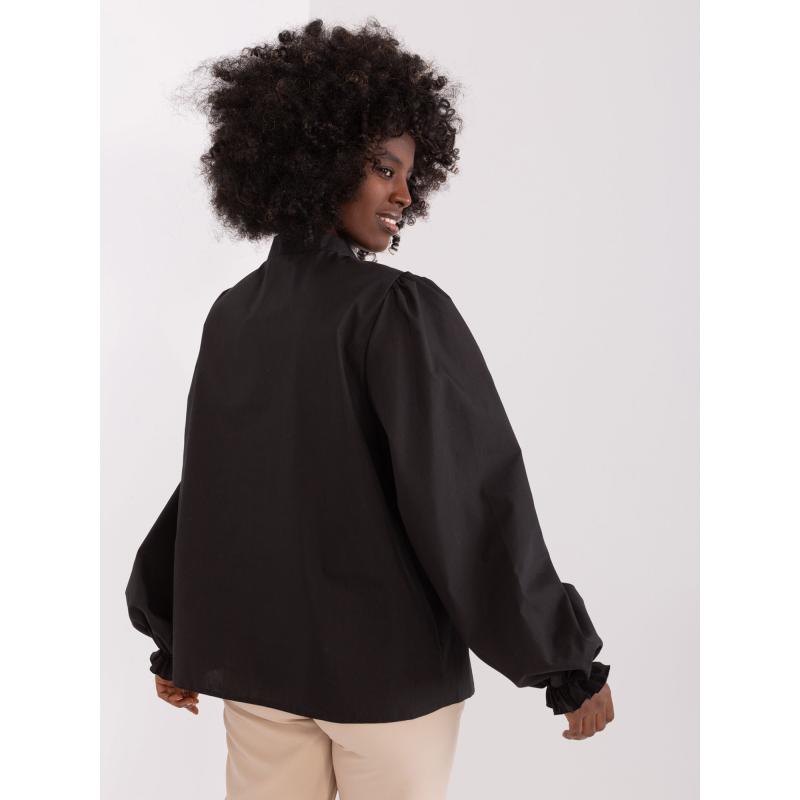 Dámska košeľa s buffovým rukávom čierna