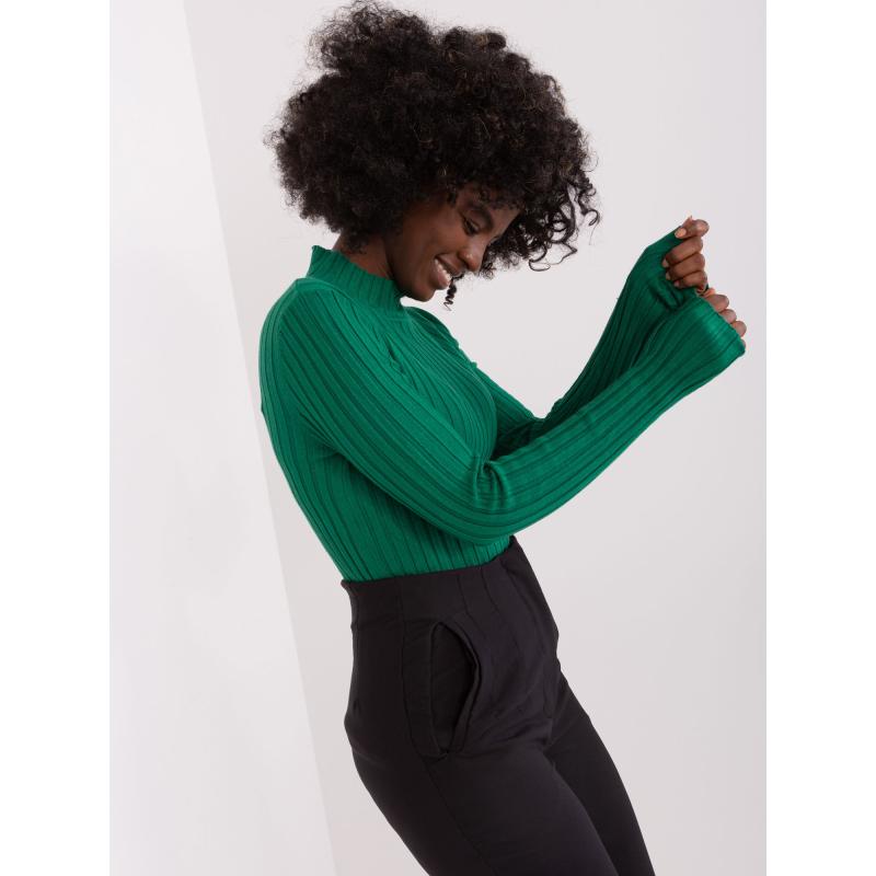 Női viszkóz pulóver NIVAS sötétzöld