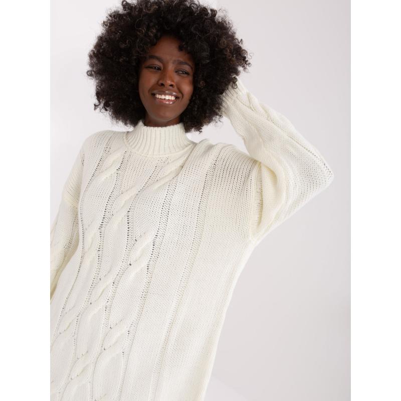 Dámské šaty se směsí vlny RUE PARIS ecru