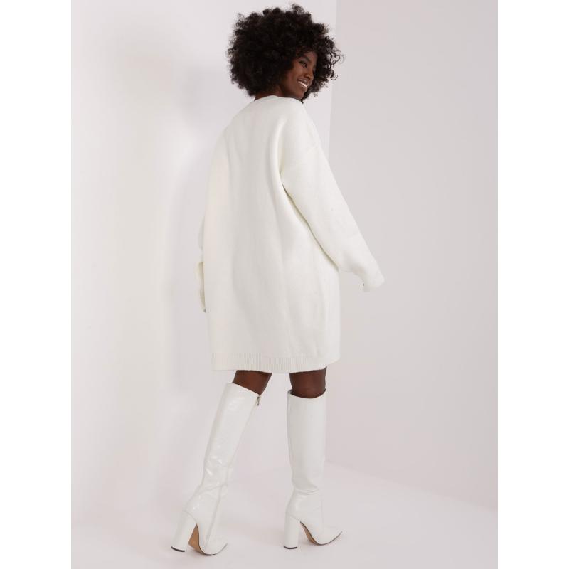 Dámské šaty s kulatým výstřihem RUE PARIS v barvě ecru