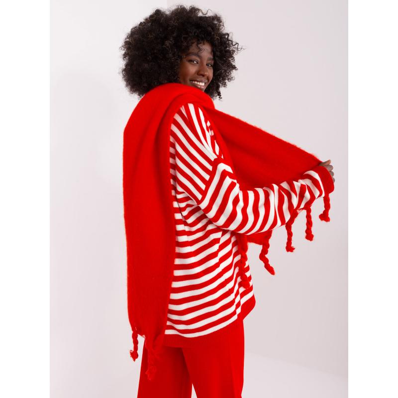 Női sál rojtokkal GEMA piros