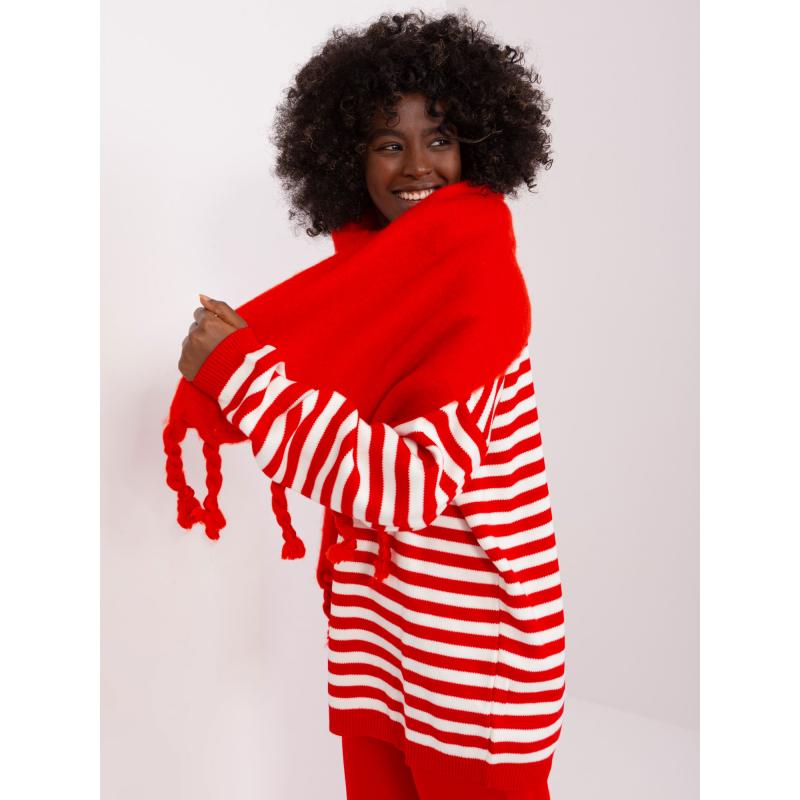 Női sál rojtokkal GEMA piros