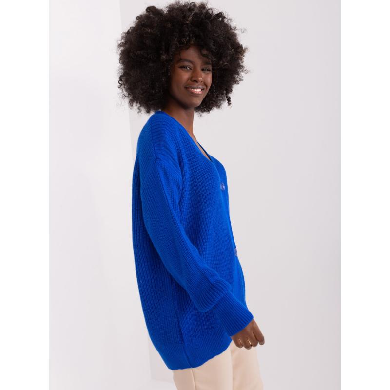 Dámský svetr na knoflíky od RUE PARIS kobaltově modrý 