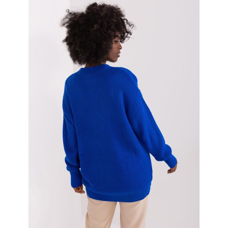 Dámský svetr na knoflíky od RUE PARIS kobaltově modrý 