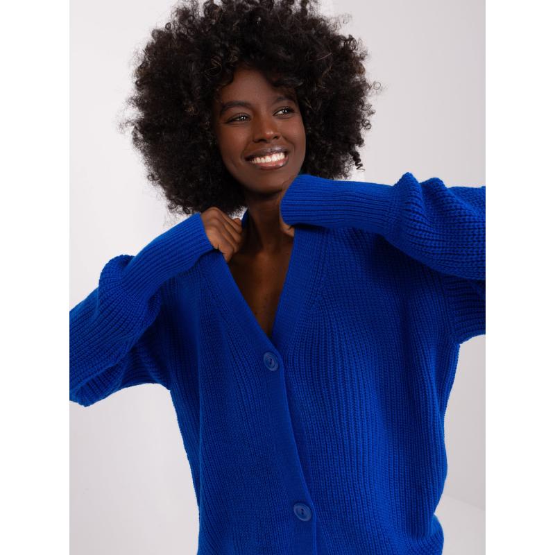 Dámský svetr na knoflíky od RUE PARIS kobaltově modrý 