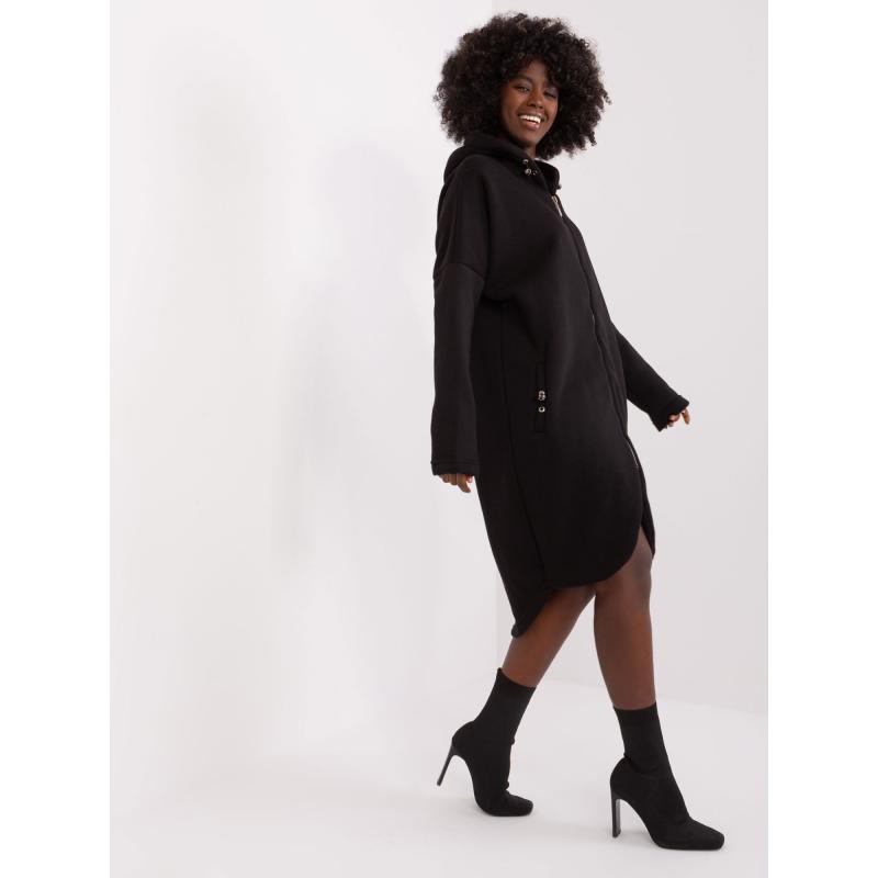 Dámská blúza bavlněná basic s manžetami černá