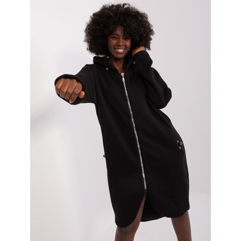 Dámská blúza bavlněná basic s manžetami černá