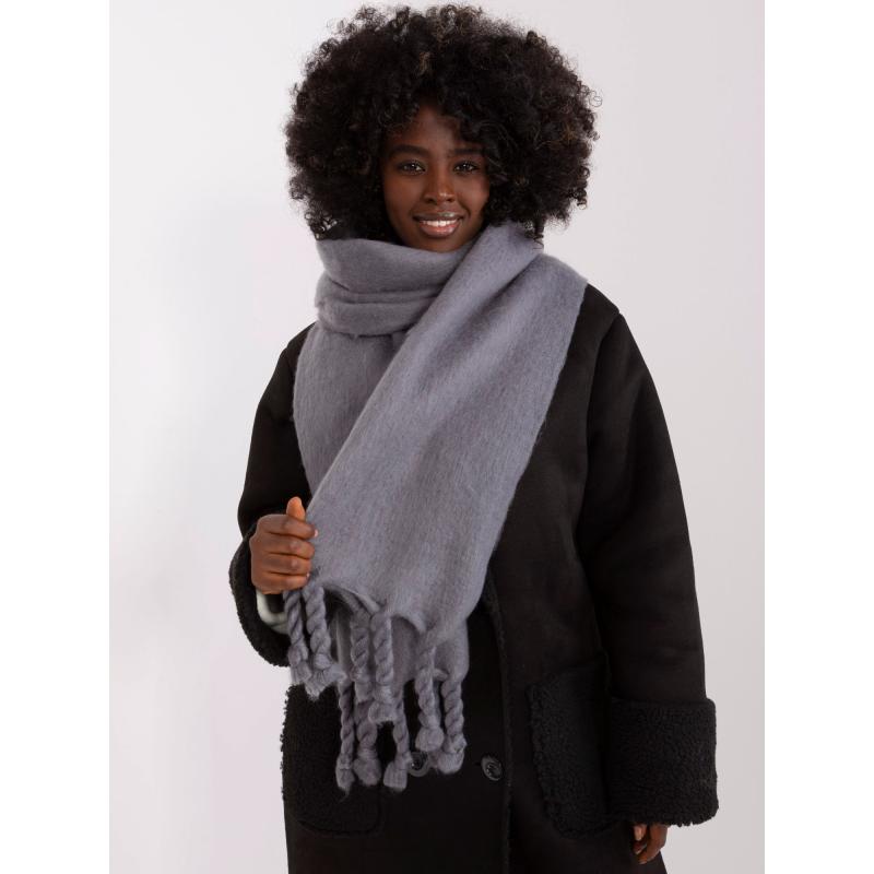 Dámská šála s třásněmi OVAS tmavě šedá 