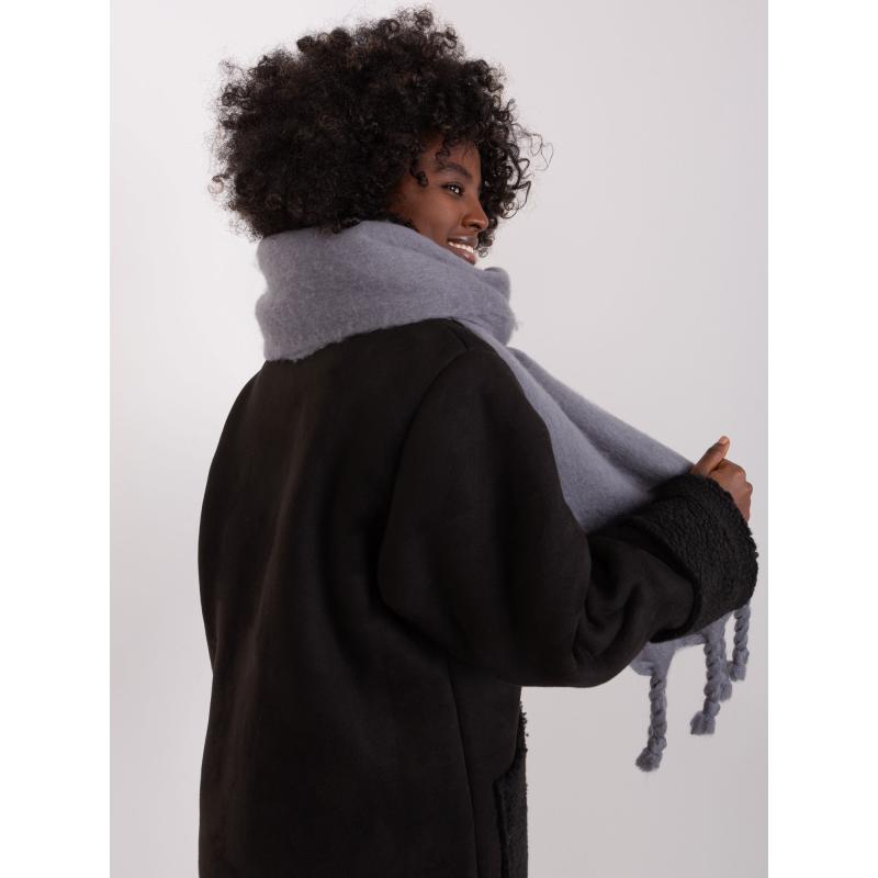 Dámská šála s třásněmi OVAS tmavě šedá 