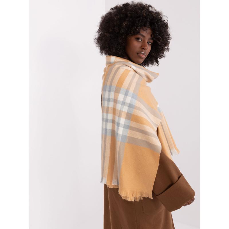 Dámská šála kostkovaná MILA hnědá