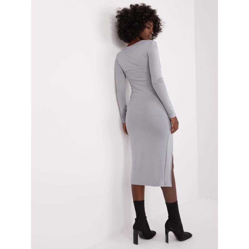 Dámské šaty z viskózy FIT světle šedé 