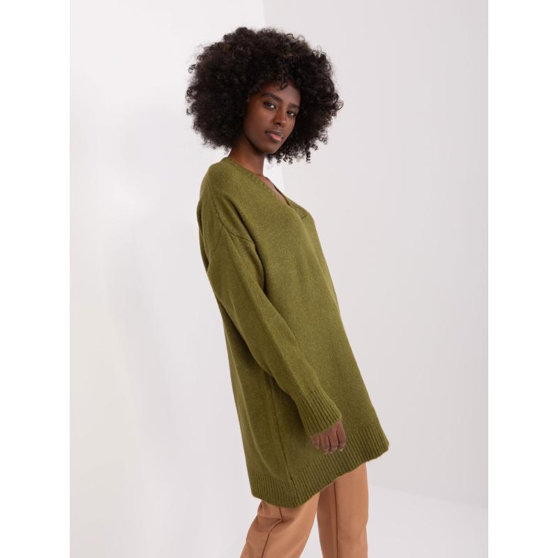 Dámsky sveter s manžetami ELAS khaki