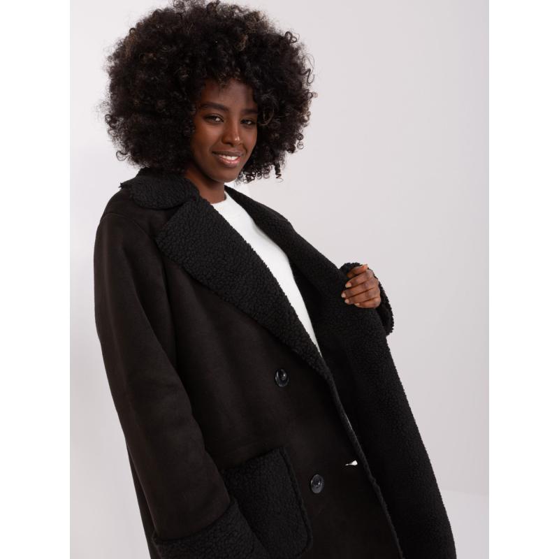 Dámský kabát s kapsami PALE černý 