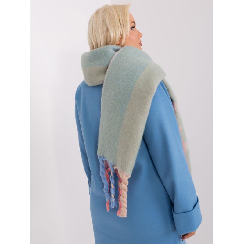 Női téli sál mintás KEW mentazöld