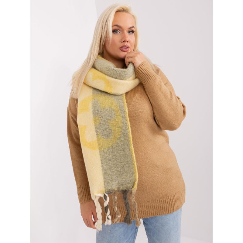 Dámská šála zimní vzorovaná JIM žlutá  