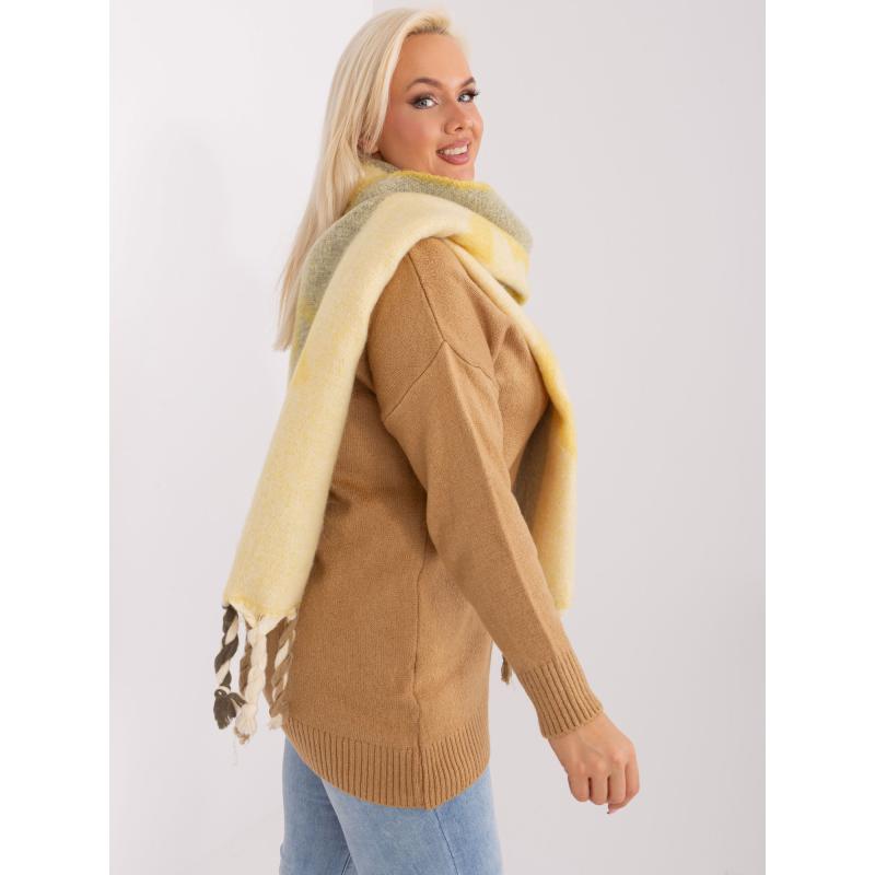 Dámská šála zimní vzorovaná JIM žlutá  