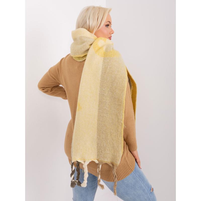 Dámská šála zimní vzorovaná JIM žlutá  