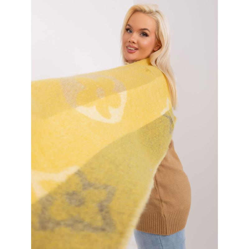 Dámská šála zimní vzorovaná JIM žlutá  