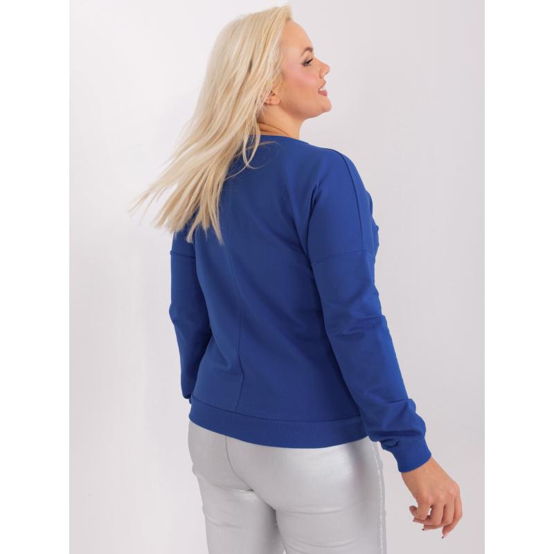 Dámská halenka plus size s aplikací PER kobaltová  