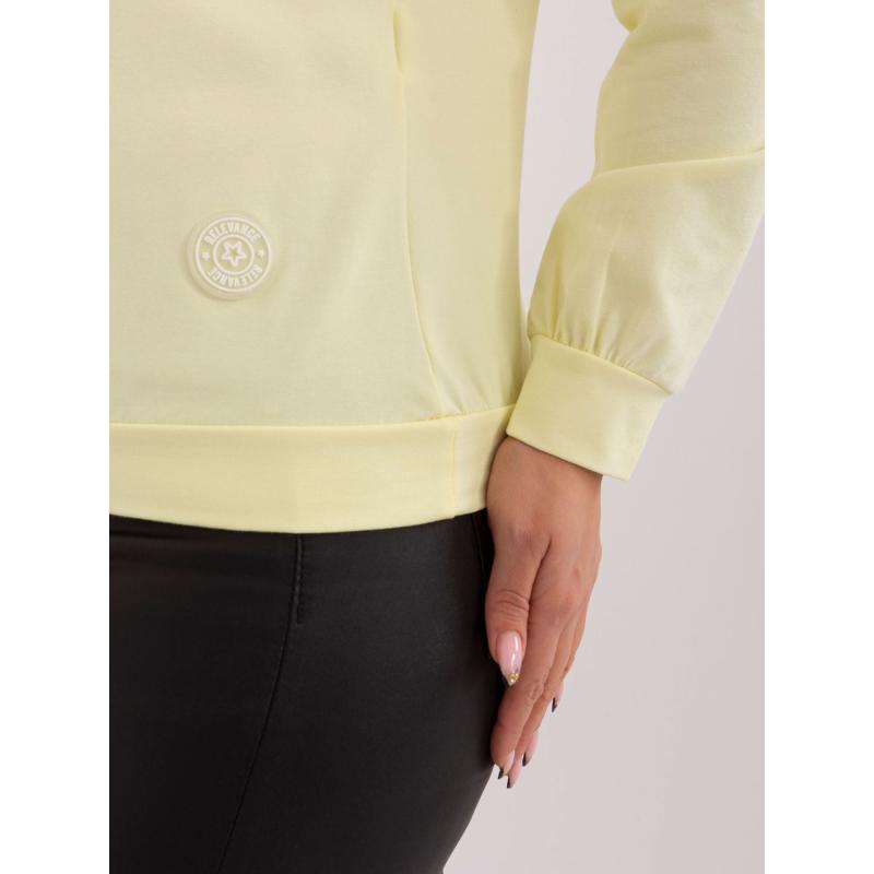 Dámská halenka plus size s kulatým výstřihem PEI světle žlutá 