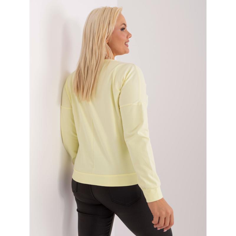 Dámská halenka plus size s kulatým výstřihem PEI světle žlutá 