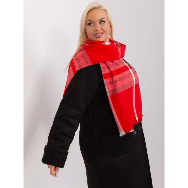 Dámský šátek se střapci PEH červeno-šedý 