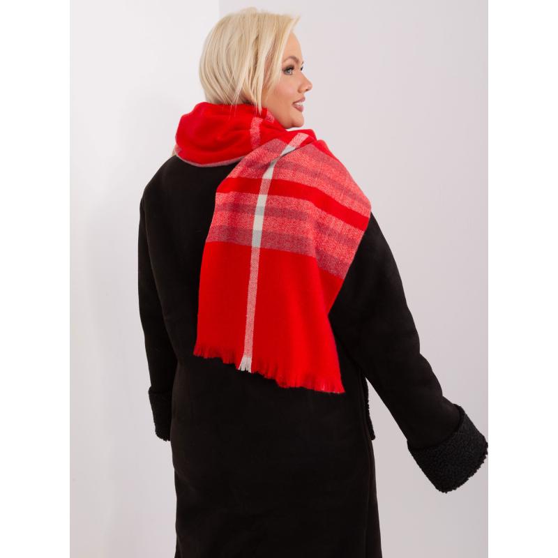 Dámský šátek se střapci PEH červeno-šedý 