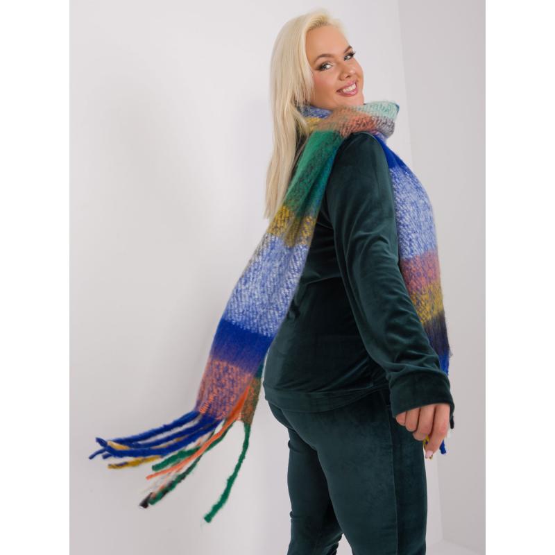 Dámská šála kostkovaná zimní PEC tmavě modrá a zelená 