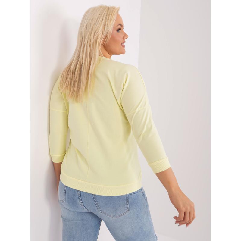 Dámská halenka plus size s kulatým výstřihem PEV světle žlutá  