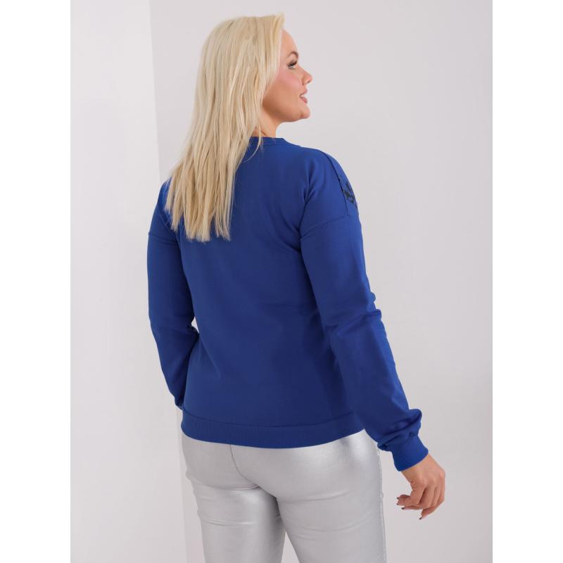 Dámská halenka plus size s dlouhými rukávy AWI kobaltová  