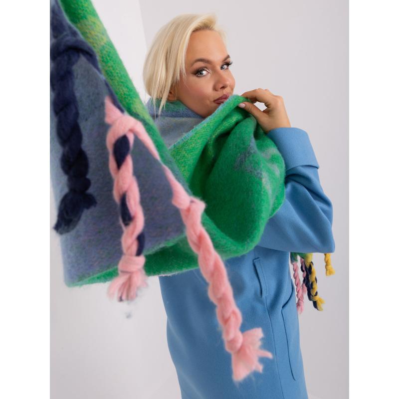 Női rojtos sál AWA zöld