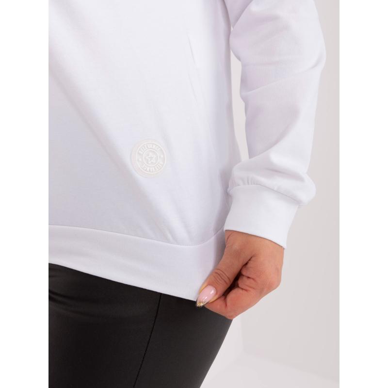 Dámská halenka plus size s kulatým výstřihem DAQ bílá  