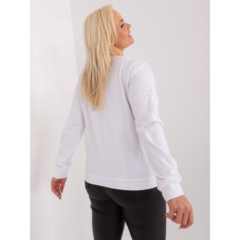 Dámská halenka plus size s kulatým výstřihem DAQ bílá  