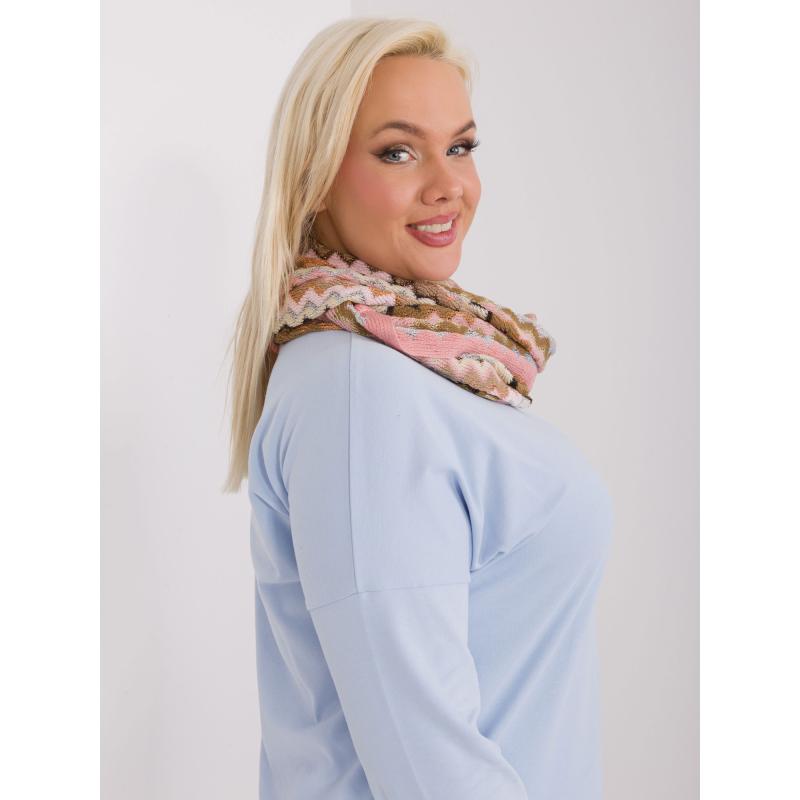 Női plus size blúz geometrikus mintával MIN világos rózsaszín