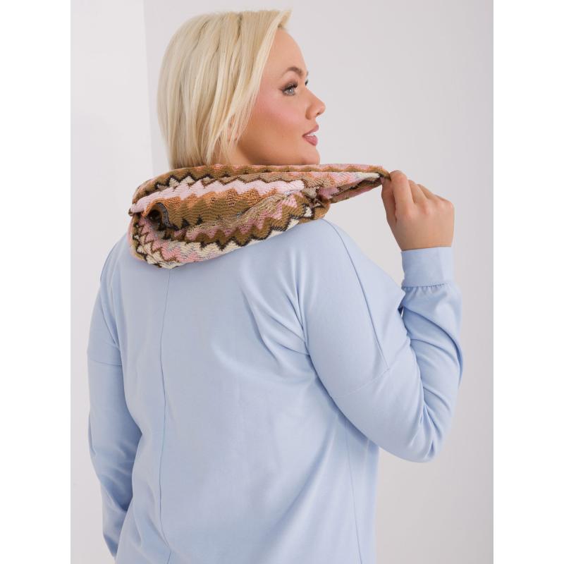 Női plus size blúz geometrikus mintával MIN világos rózsaszín