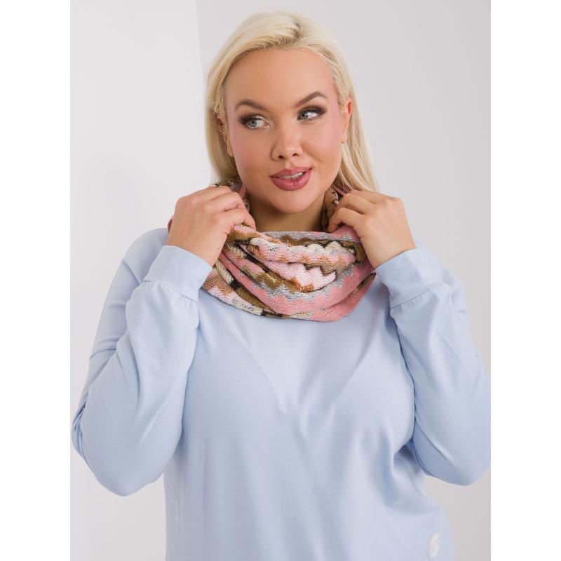 Női plus size blúz geometrikus mintával MIN világos rózsaszín