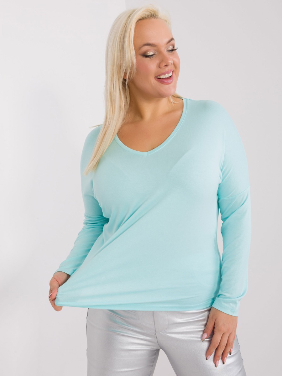 Dámska plus size blúzka z viskózy ELISA mätová