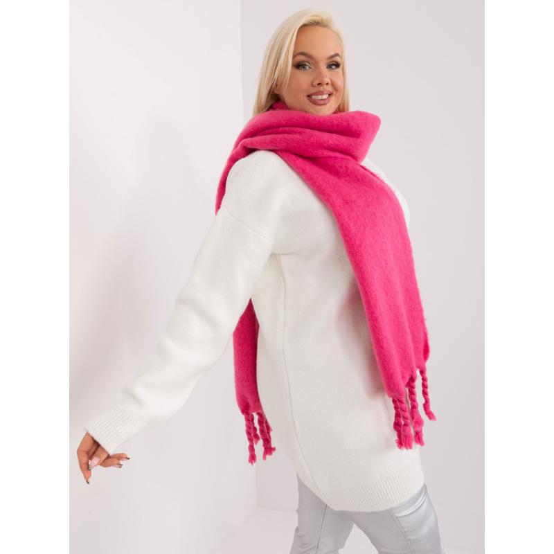 Dámská šála se střapci DAL tmavě růžová 