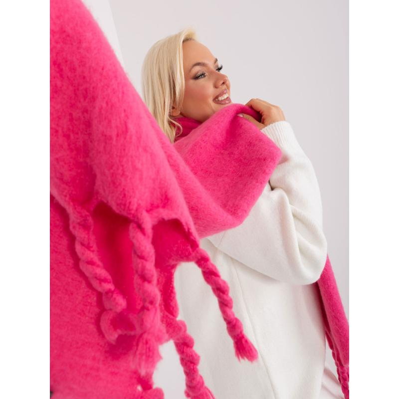 Dámská šála se střapci DAL tmavě růžová 