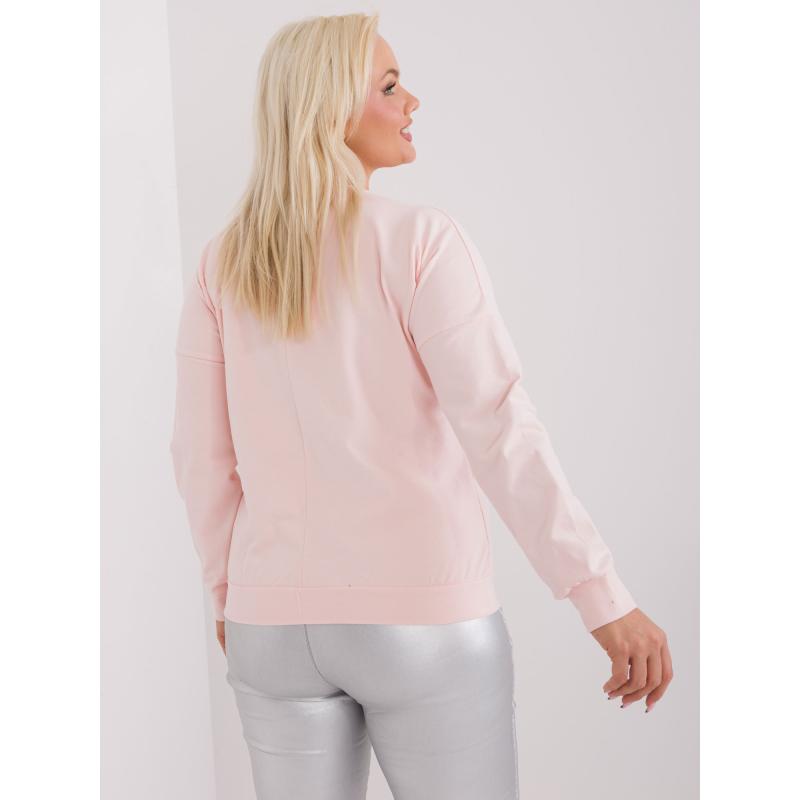 Női plus size blúz hosszú ujjakkal DAV világos rózsaszínű