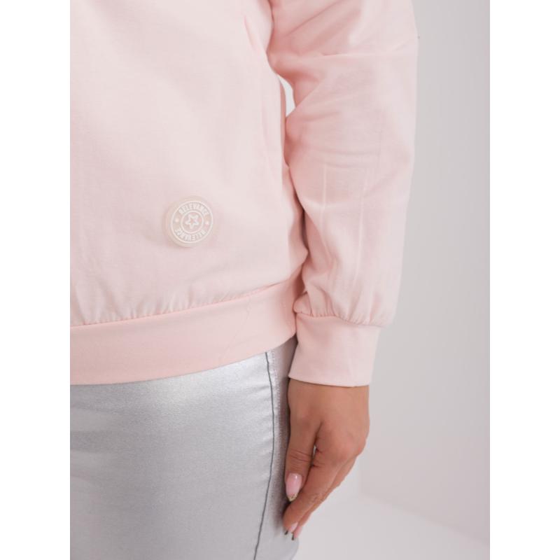 Női plus size blúz hosszú ujjakkal DAV világos rózsaszínű